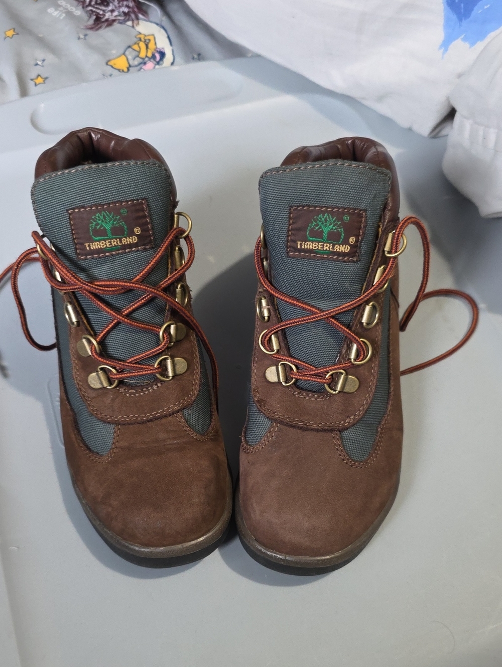 Timberland Kids Brown Suede and Gray Hiking Boots